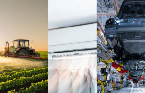diferentes aplicações de termoplástico em segmentos industriais